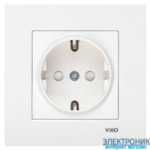 VIKO KARRE БІЛИЙ Розетка із заземленнямм та шторками