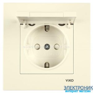 VIKO KARRE КРЕМ Розетка із заземленнямм і кришкою