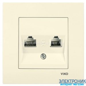 VIKO KARRE КРЕМ Розетка комплексна (комп'ютерна + телефонна)