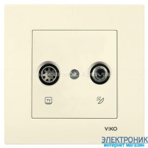 VIKO KARRE КРЕМ Розетка подвійна телевізійна (TV + SAT)