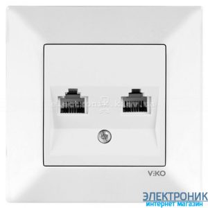 VIKO MERIDIAN БІЛИЙ Розетка подвійна телефонна (2хRJ11, Cat3)