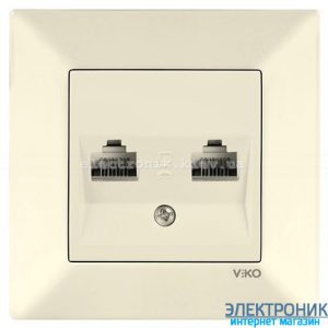 VIKO MERIDIAN КРЕМ Розетка подвійна комп'ютерна (2хRJ45 Cat5e)