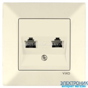 VIKO MERIDIAN КРЕМ Розетка подвійна телефонна (2хRJ11, Cat3)