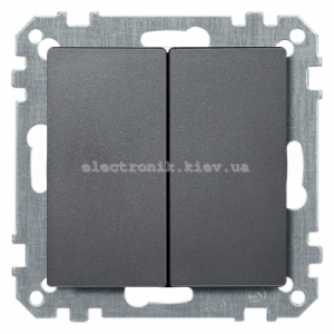 Вимикач 2-клавішний Schneider Electric Merten System M антрацит