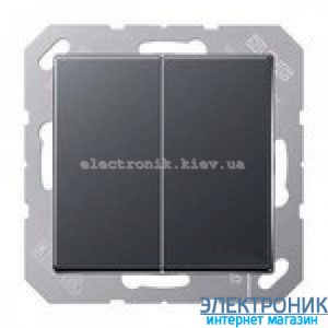 Вимикач двоклавішний Eco Profi 10А Антрацит