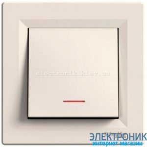 Вимикач Schneider (Шнайдер) Asfora 1-клавішний з підсвічуванням кремовий