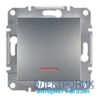 Вимикач Schneider (Шнайдер) Asfora Plus 1-клавішний з підсвічуванням сталь