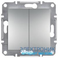 Вимикач Schneider (Шнайдер) Asfora Plus 2-клавішний алюміній