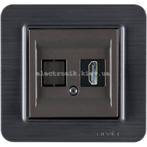 Розетка HDMI, Антрацит LAVIN