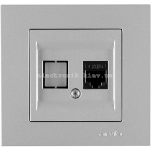 Розетка комп'ютерна Cat6, Срібло KAREN