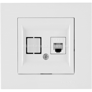 Розетка TF Cat3, Біла KAREN