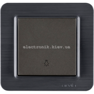 Вимикач 1-клав. кнопковий, Антрацит LAVIN
