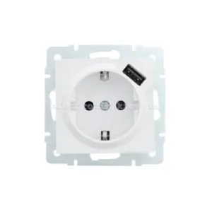 742-0288-181 VESNA Розетка із заземленням + USB біла