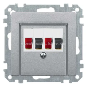 Аудіо розетка подвійна Schneider Electric Merten System M алюміній