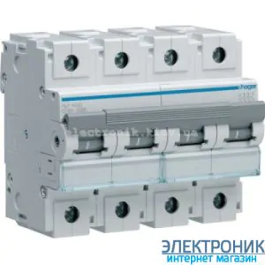 Автоматичний перемикач Hager HLF480S. Ін = 80А, 10кА, хар-ка С