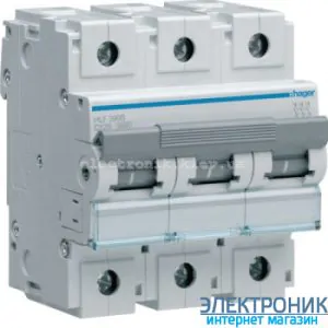 Автоматичний вимикач Hager HLF380S. Ін=80А, 10кА, хар-ка С