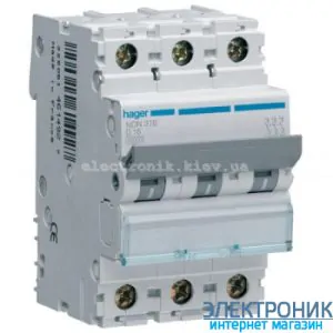 Автоматичний вимикач Hager NDN350. Ін=50А, хар-ка D