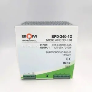Блок живлення Biom на DIN-рейку TH35/ЕС35 360W 30A 12V IP20