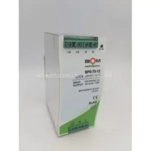 Блок живлення Biom на DIN-рейку TH35/ЕС35 75W 6.5A 12V IP20