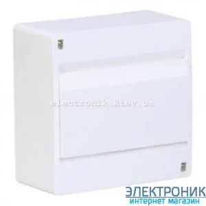 Hager Cosmos VD108PD. Щит на 8 модулів зовнішньої установки з білими дверима