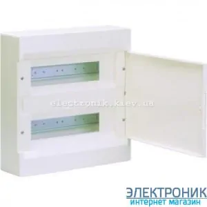 Hager Cosmos VD212PD. Щит на 24 модулі (2х12) зовнішньої установки з білими дверима