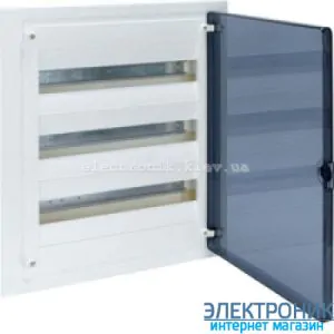 Hager Golf VF318TD. Щит на 54 модулі (3x18) внутрішньої установки з прозорими дверима