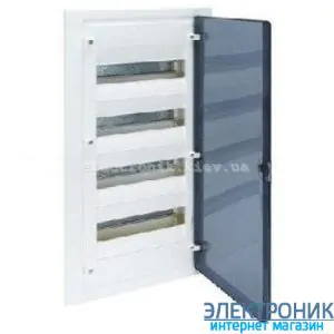 Hager Golf VF412TD. Щит на 48 модулів (4x12) внутрішньої установки з прозорими дверима
