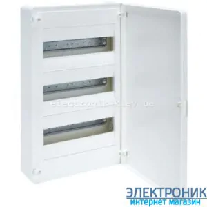 Hager Golf VS312PD. Щит на 36 модулів (3x12) зовнішньої установки з білими дверима