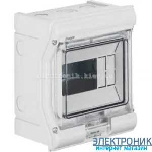 Hager Vector VE106D. Щит на 6 модулів IP65 зовнішньої установки