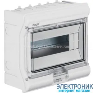 Hager Vector VE110D. Щит на 10 модулів IP65 зовнішньої установки