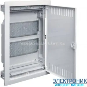 Hager Volta VU24NWB. Щит мультимедійний 2-х рядний внутрішньої установки з металевими дверима