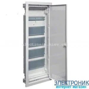 Hager Volta VU60NWB. Щит мультимедійний 5-ти рядний внутрішньої установки з металевими дверима