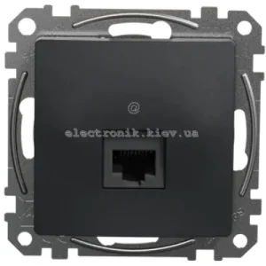 Інформаційна одинарна Розетка RJ45 CAT5E UTP колір графіт матовий Sedna Design
