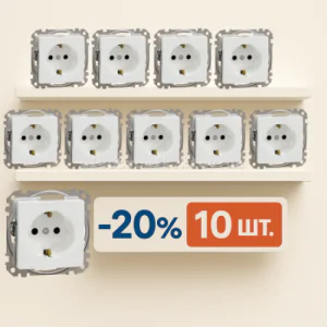Комплект розеток із заземленням та шторками Schneider, колір білий Sedna Design