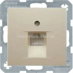 Комп'ютерна розетка RJ45 6кат UTP одинарна Hager-Berker S1 Бежевий глянсовий
