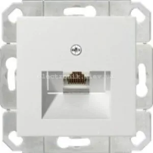 Комп'ютерна розетка RJ45 6кат UTP одинарна Hager-Berker S1 Полярна білизна матовий