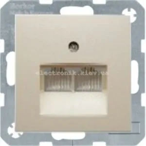 Комп'ютерна розетка RJ45 6кат UTP подвійна Hager-Berker S1 Бежевий глянсовий