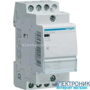 Контактор безшумний Hager ESC325S - 230В/25A, 3НО