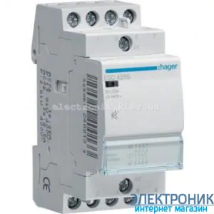 Контактор безшумний Hager ESC425S - 230В/25A, 4НО