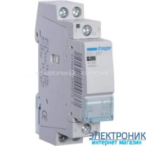 Контактор Hager ESC227 – 230В/25A, 1НО+1НЗ