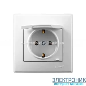 LESYA БІЛИЙ Розетка із заземленням кришкою