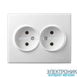 LESYA БІЛИЙ Розетка подвійна без заземлення