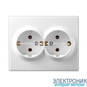LESYA БІЛИЙ Розетка подвійна із заземленням