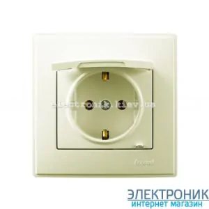 LESYA КРЕМ Розетка із заземленням кришкою