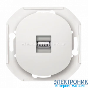 Механізм розетка 1-на USB, Aling-Conel EON, білий