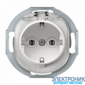 Механізм розетки 1-на з заземл. з кришкою Aling-Conel EON, білий