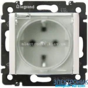Механізм розетки (2К+3) зі шторками та кришкою IP44 білий 774220 Legrand Valena