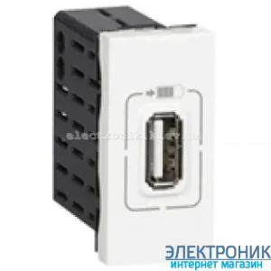 Механізм розетки USB одинарна 5В-750мА., Mosaic