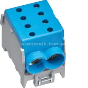 Модульная вводная 1-полюсная клемма 2x70?/2x50?, 160А, синяя, Hager