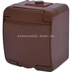 Накладна розетка, коричневий, IP 54 Hermetics ETI